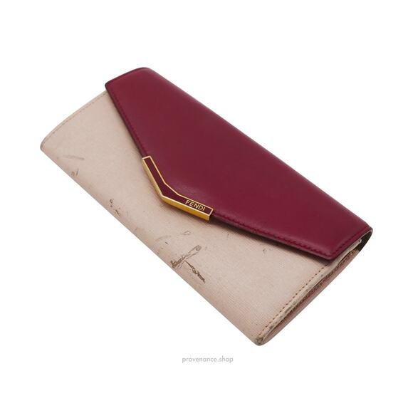 🔴 Fendi Long Wallet - Fuchsia Pink Leather - Picture 6 of 9